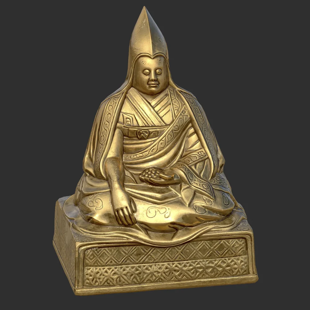Tibetan Lama Statue Imperial Gilt-Gold