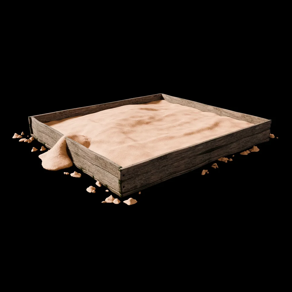 Old Used Squared Sandpit