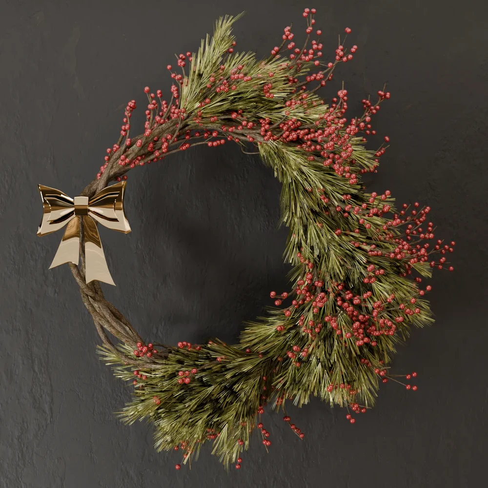 Sj-Wreath Red Flower