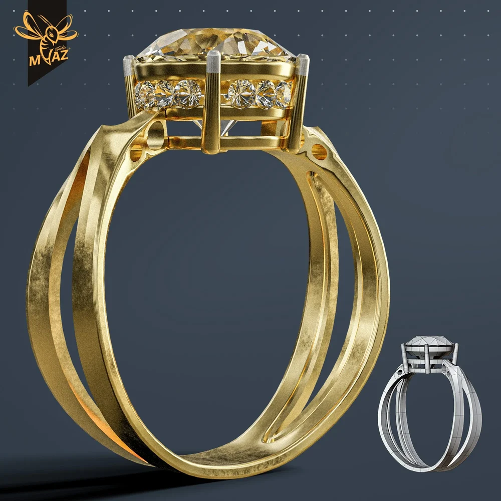 Gold Ring With Fine Diamonds