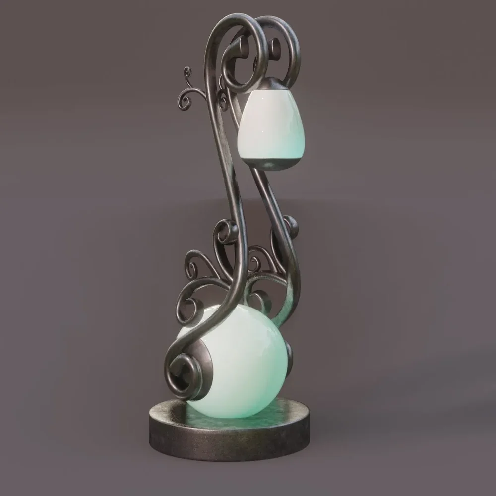 Swirl Pattern Structured Outdoor Lamp