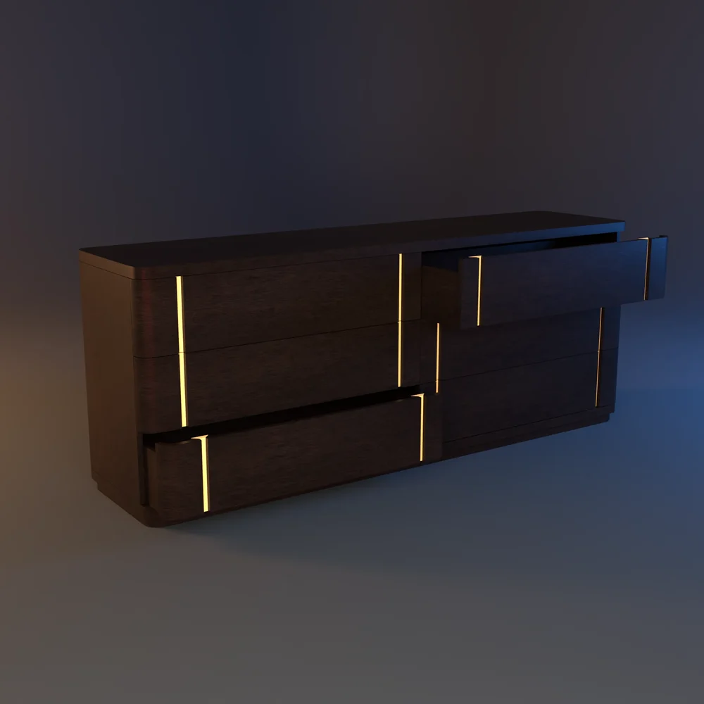 Modesto 6-Drawer Wooden Chest With Individual Drawers.