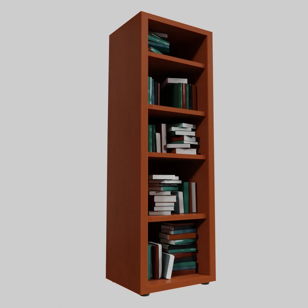 Coffee Color Cartoon Closet With Books