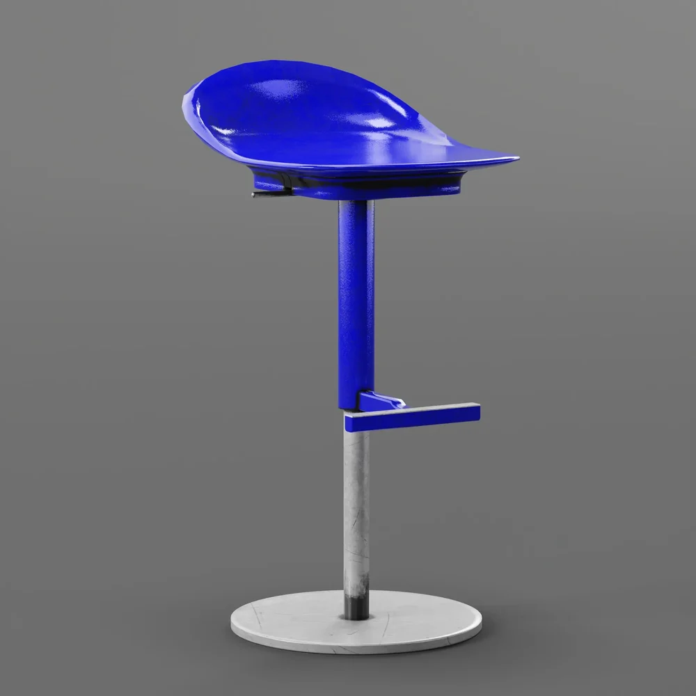 Metal Bar Stool Blue Dirty