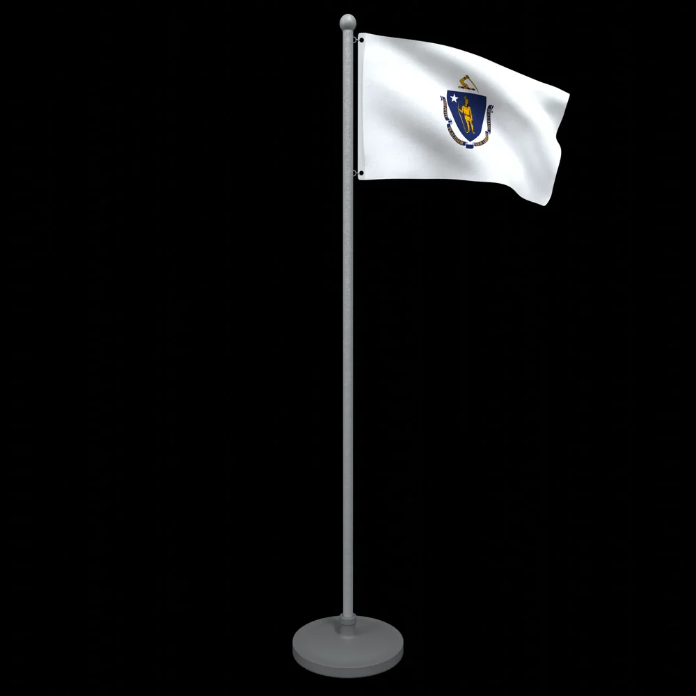 Animated Flag Of Massachusetts State