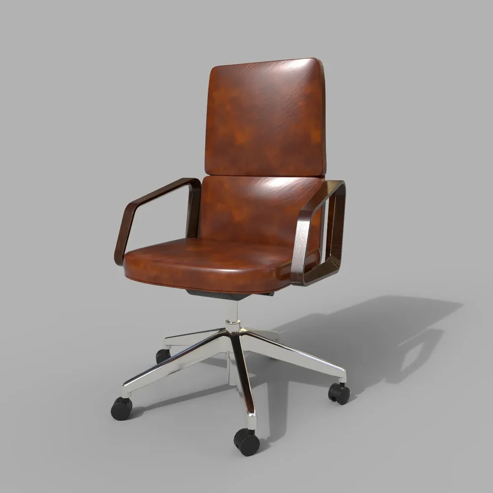 Las Lead Middle Chair Brown Leather