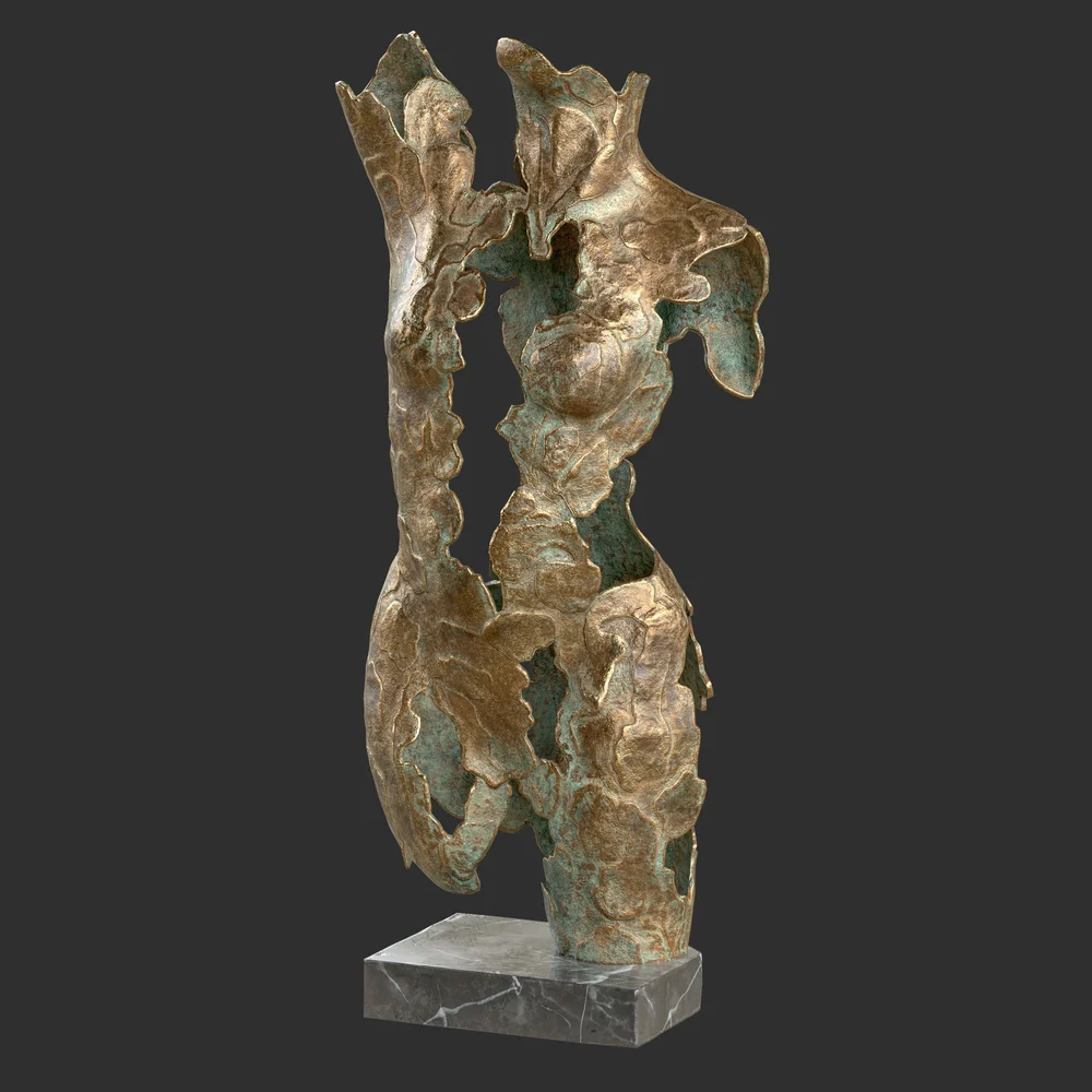 Abstract Female Torso Sculpture Bronze