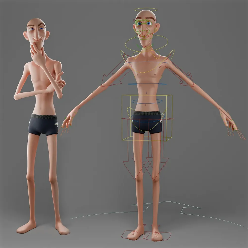 Stylized Beachgoer Male Character