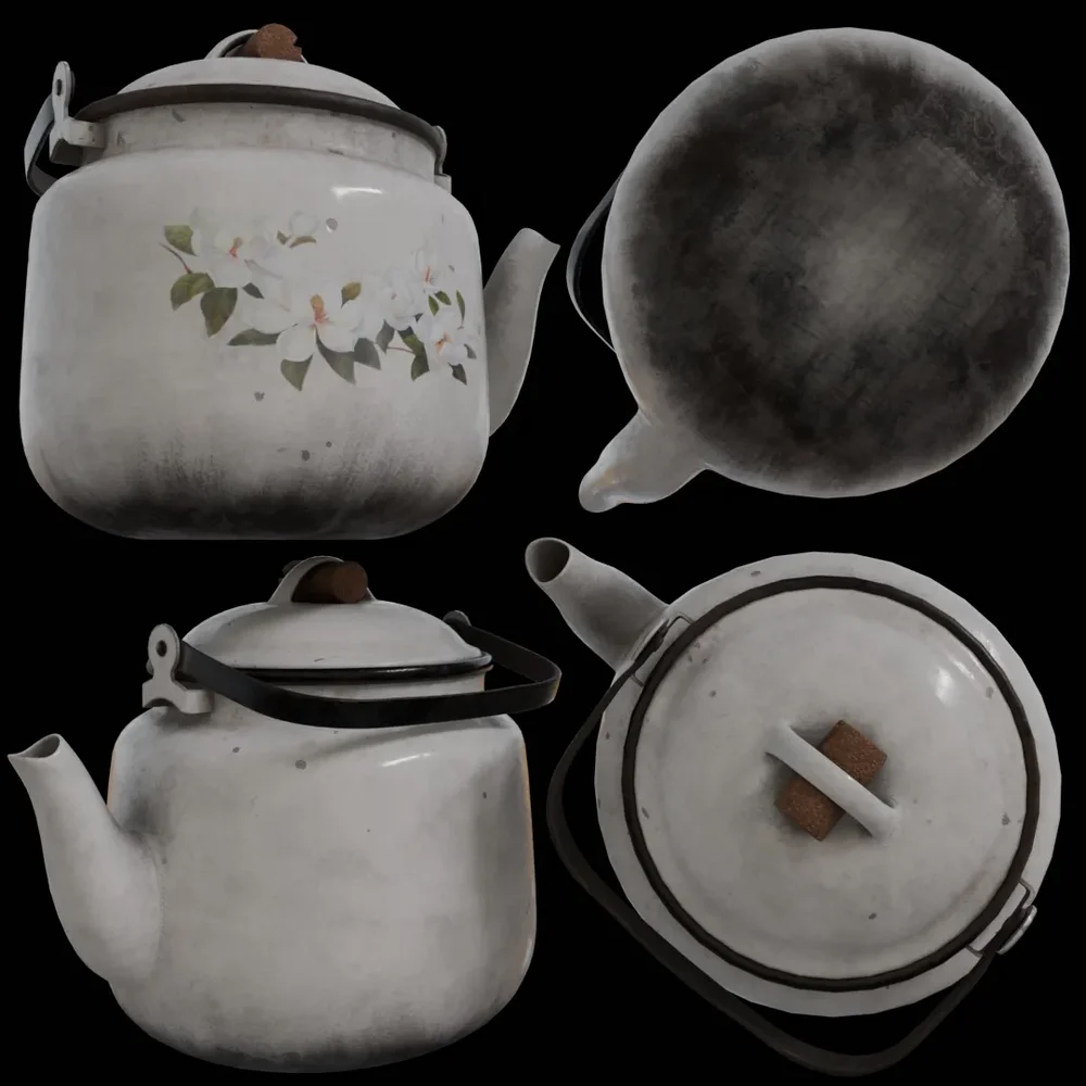 Vintage Soviet Enamel Teapot