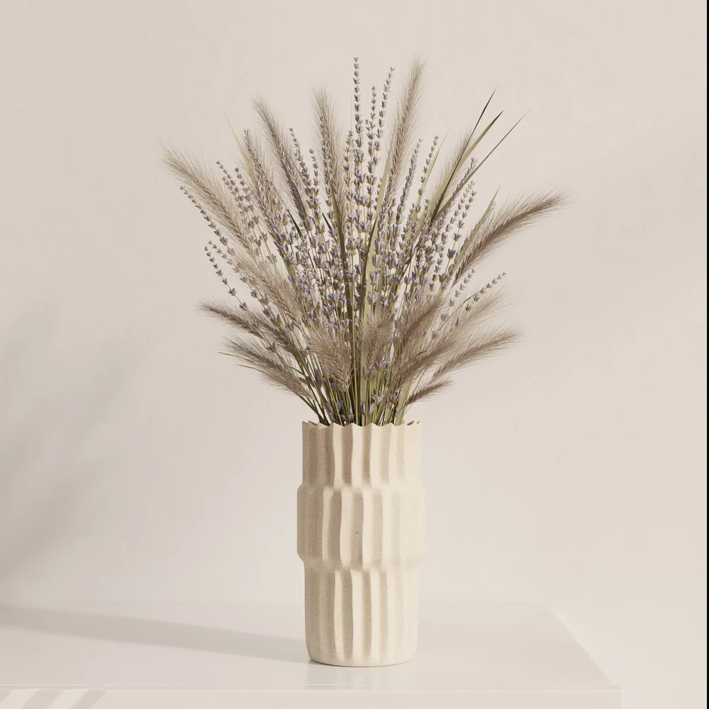 Lavender Pampas Stone Vase
