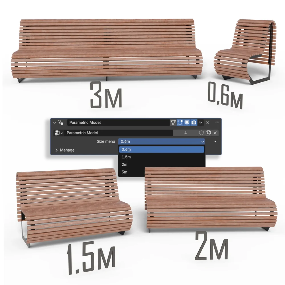 Diva-3 Outdoor Bench