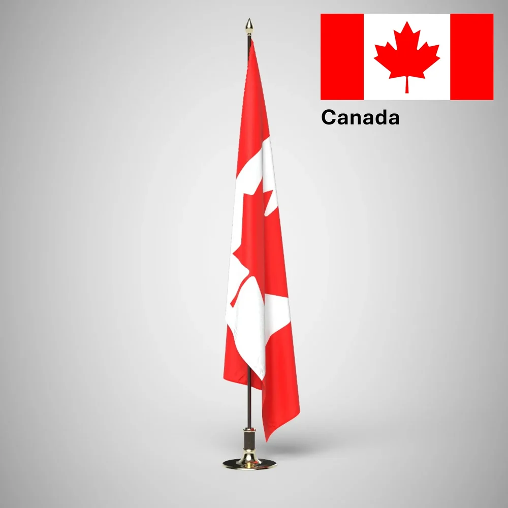 Canada Ceremonial Flag On Stand