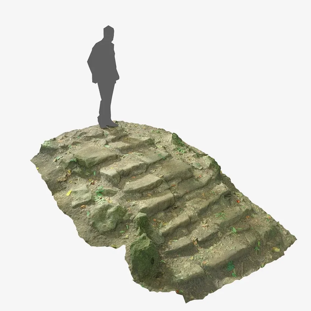 Forest Stairs Steps Pbr Module 01