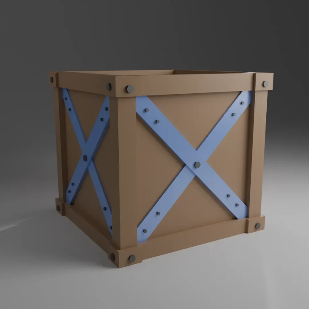 Low Poly Reinforced Storage Crate
