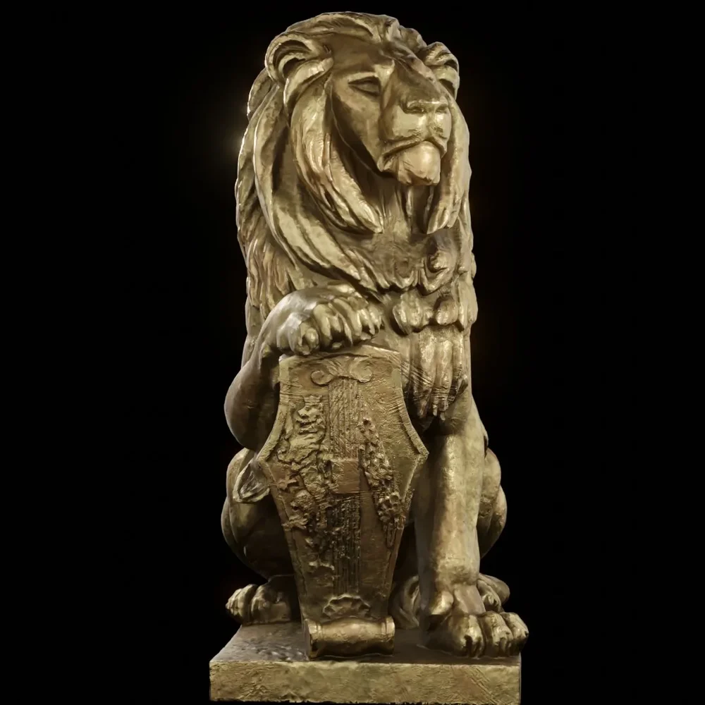 Brass Lion Sculpture