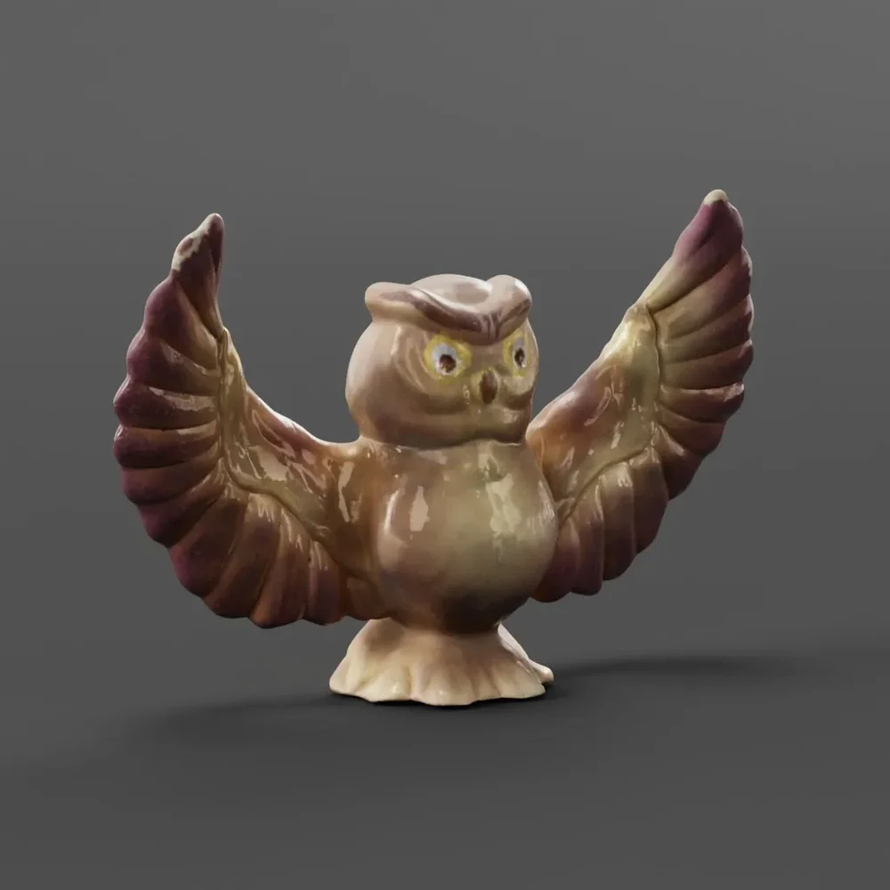 Owl With Spread Wings Figurine