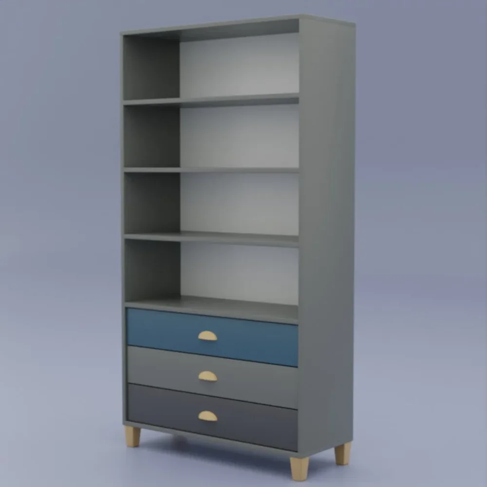 Bookcase With 3 Drawers