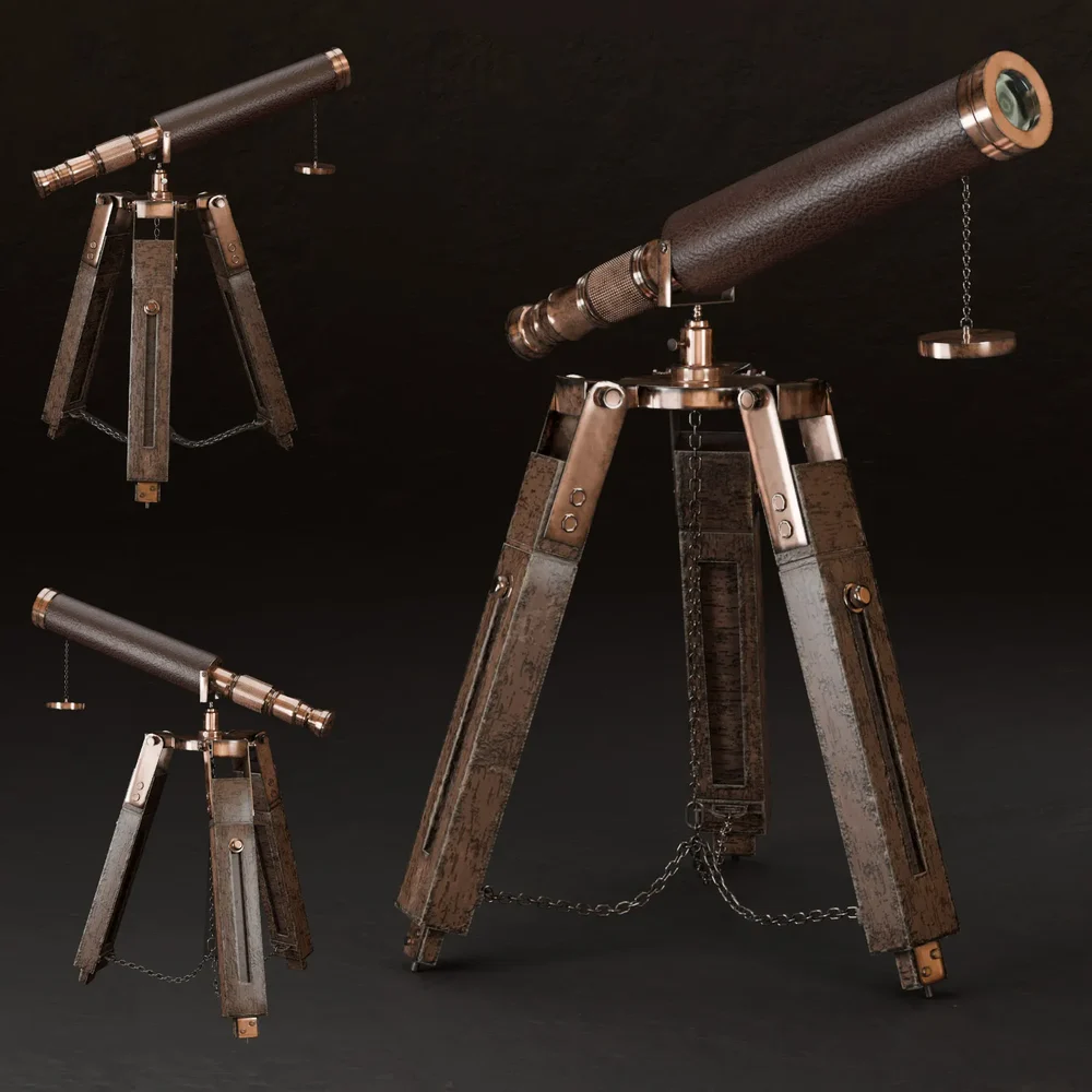 Sj-Antique Telescope Chrome