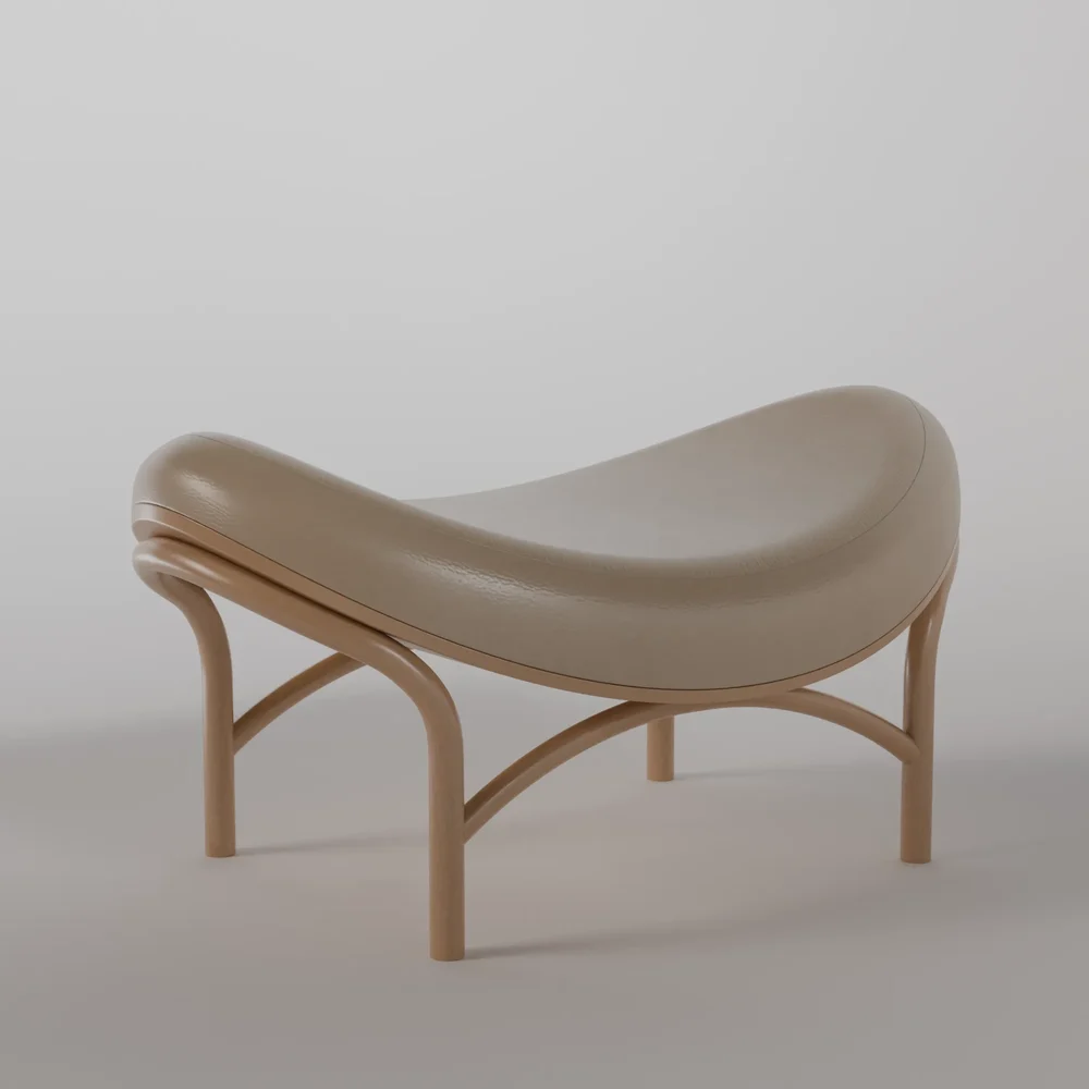 Chips Ottoman B0 - Natural Varnish