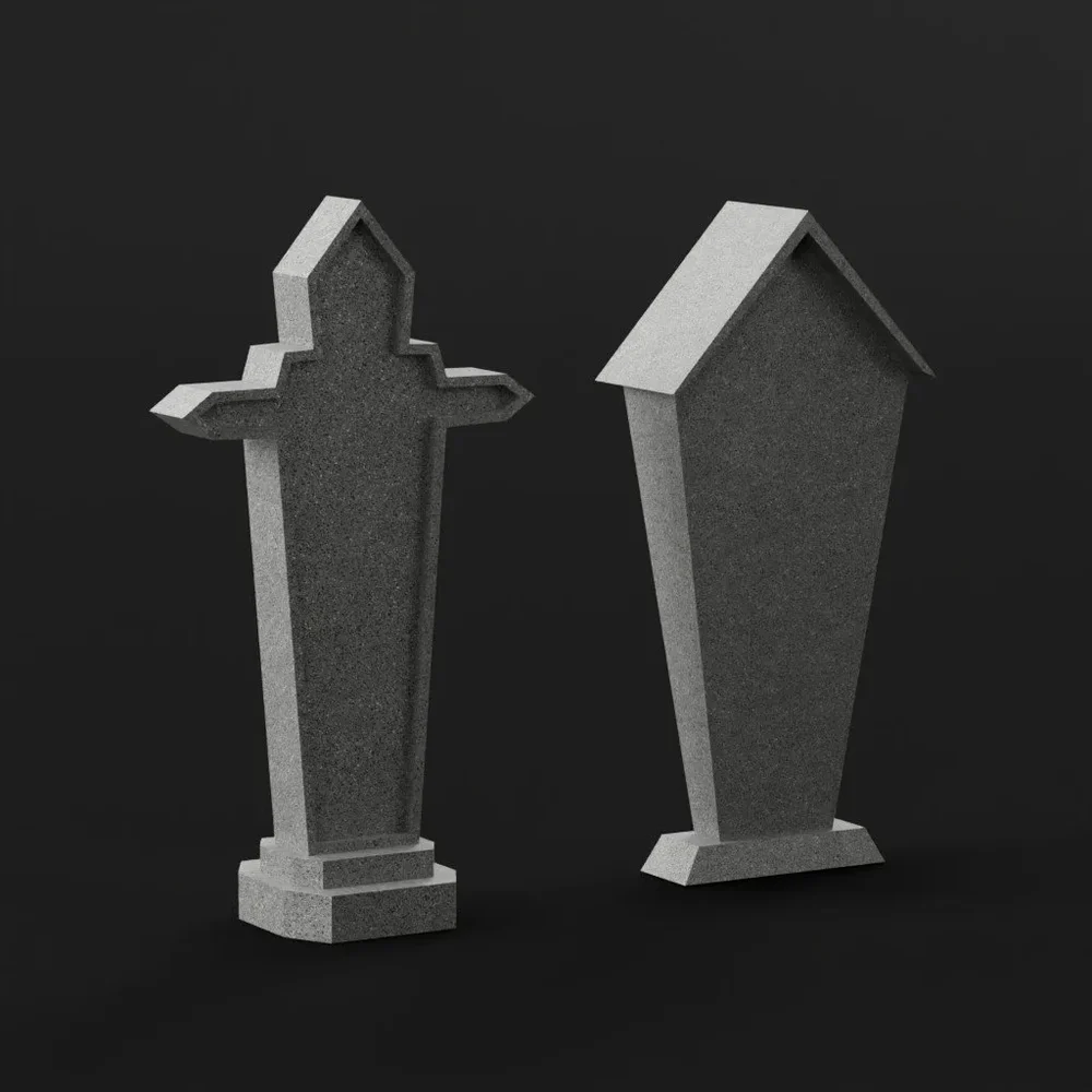 Tombstone 01 Low-Poly