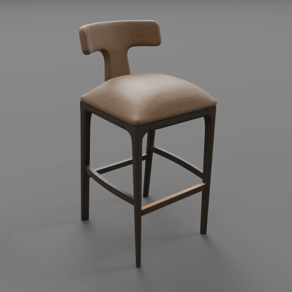 Ligne Upholstered Fabric Bar Stool