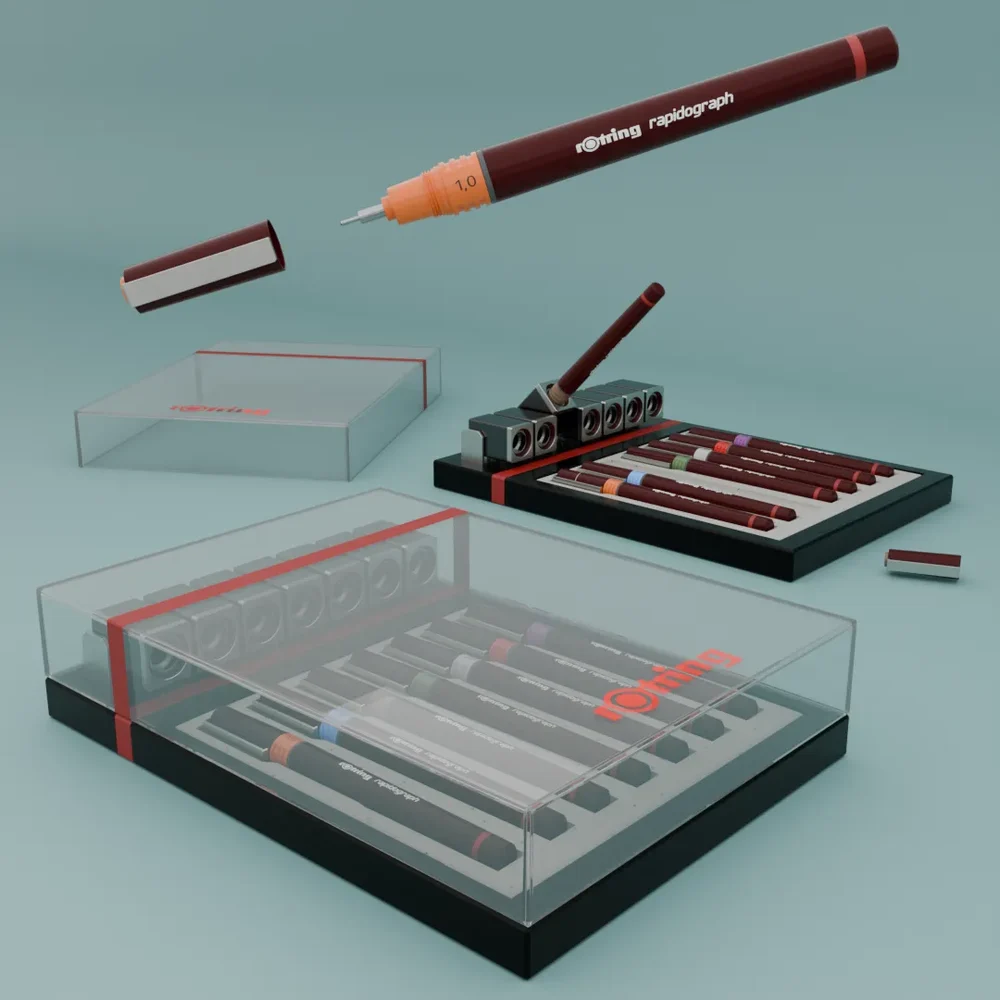 Rotring Rapidograph Technical Pens Set