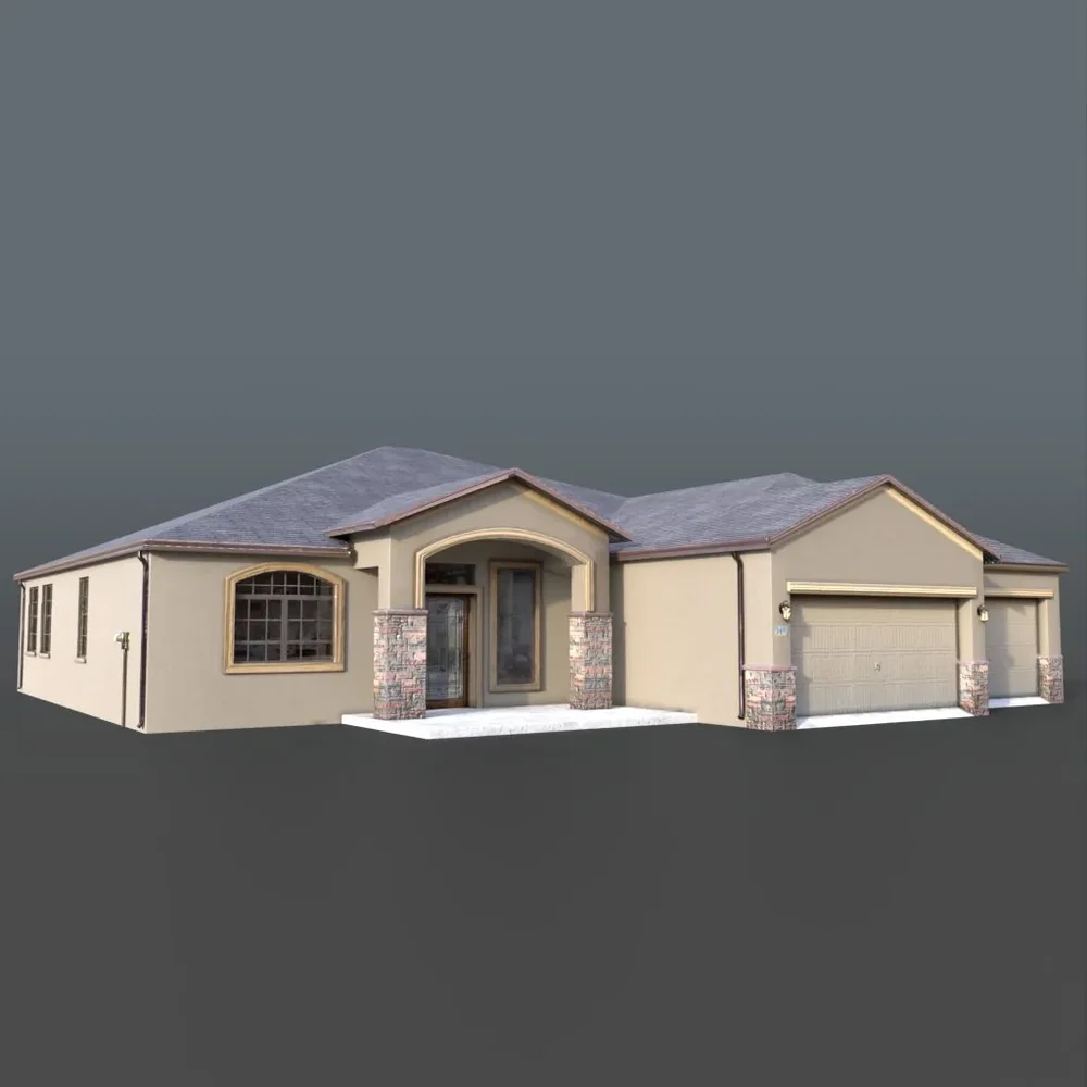 Bg Buildings - One Story Grey House