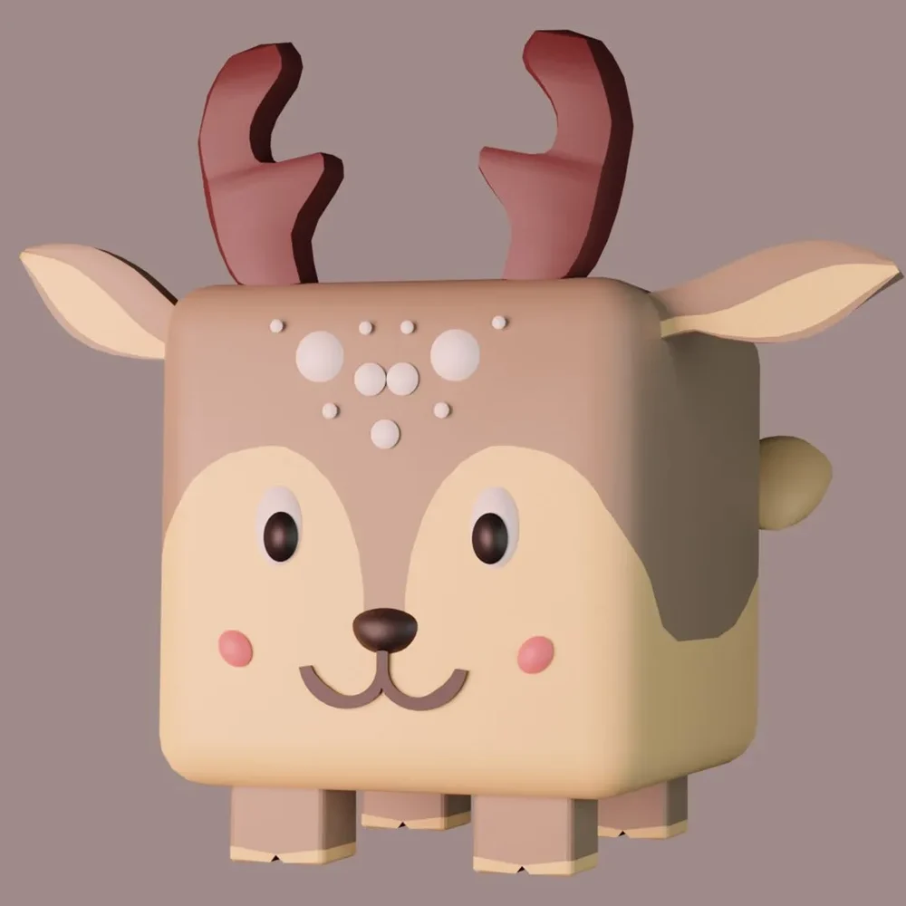 Deer Brown Cube