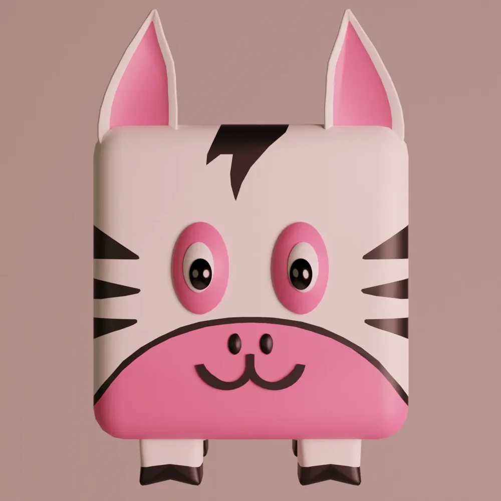 Zebra Pink Cube
