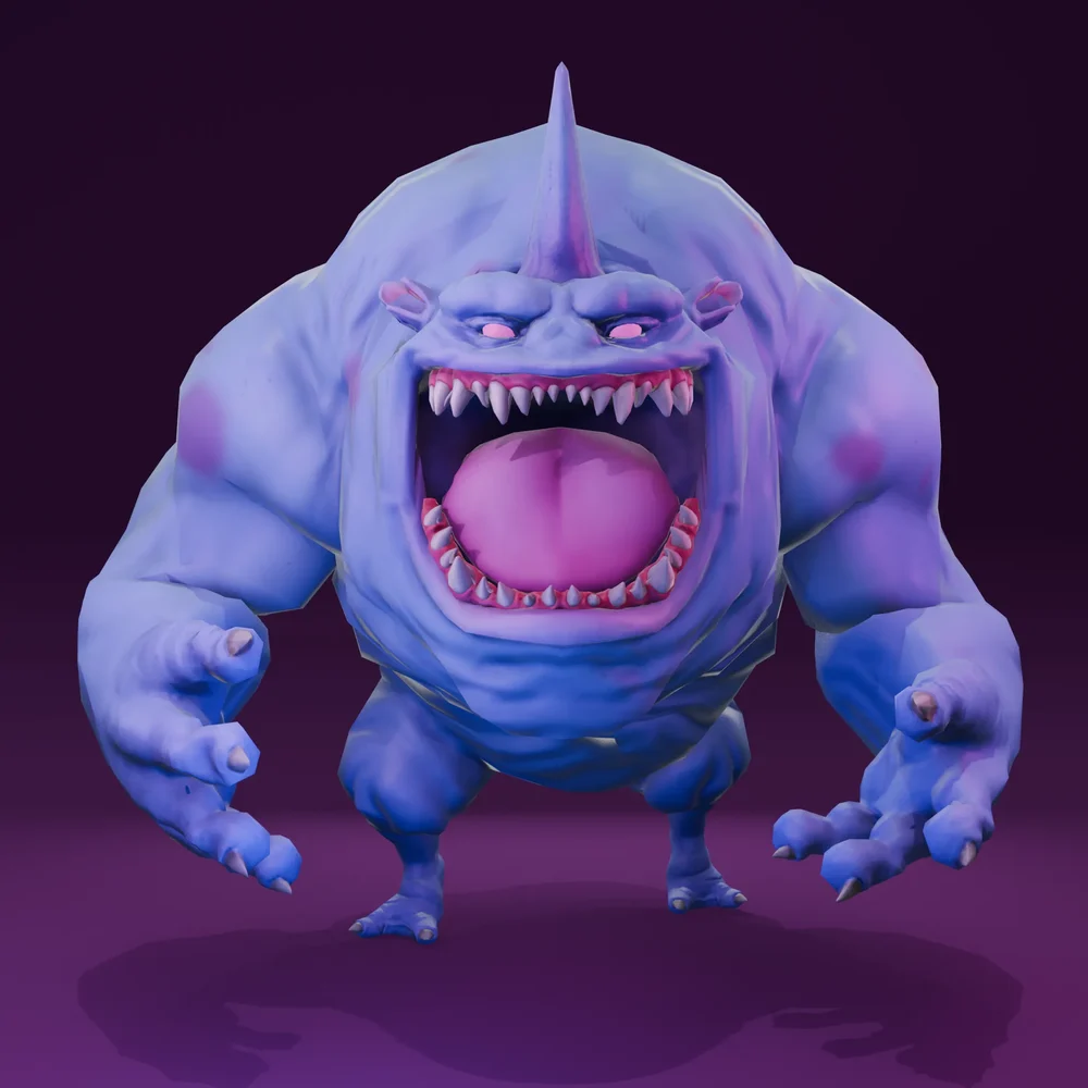 Monster Stylized Blue - Rigged - Lowpoly