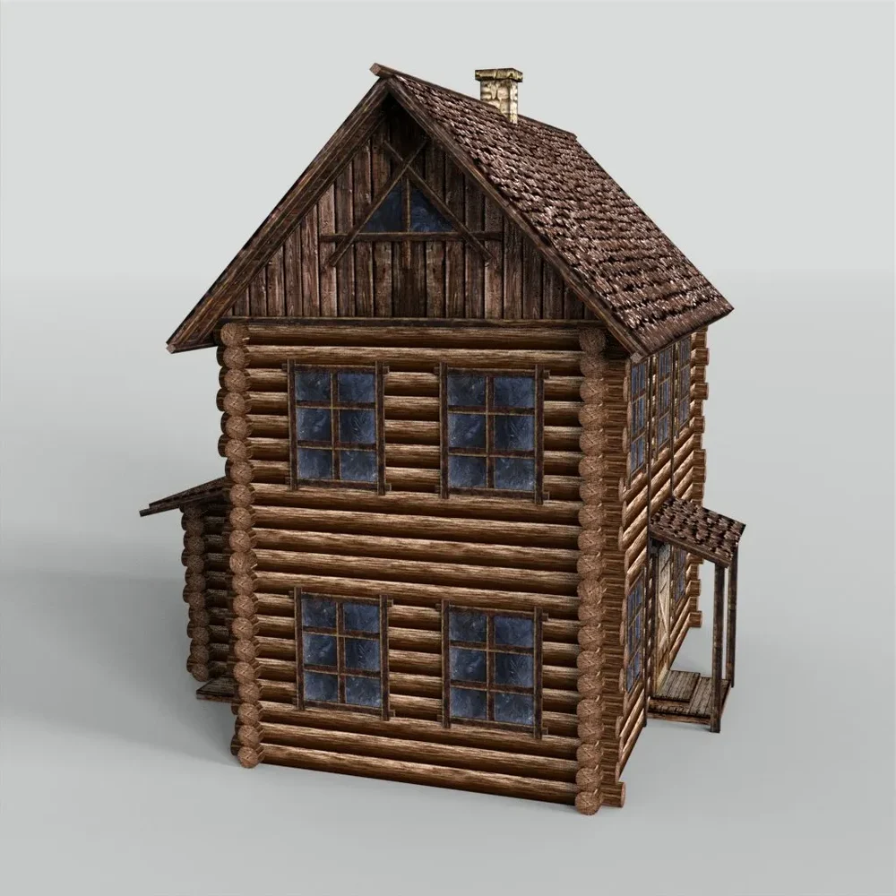 Two-Story Old Russian Hut