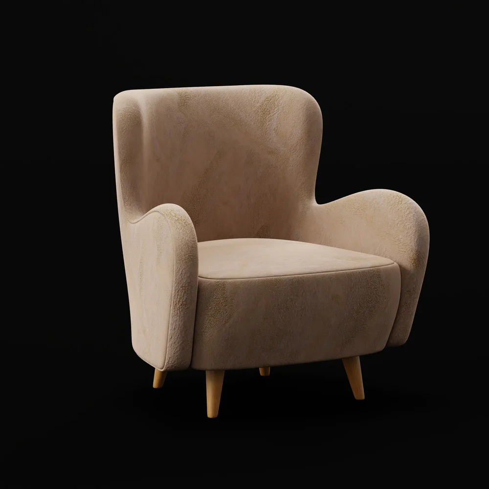 Easy Armchair Furry Upholstery