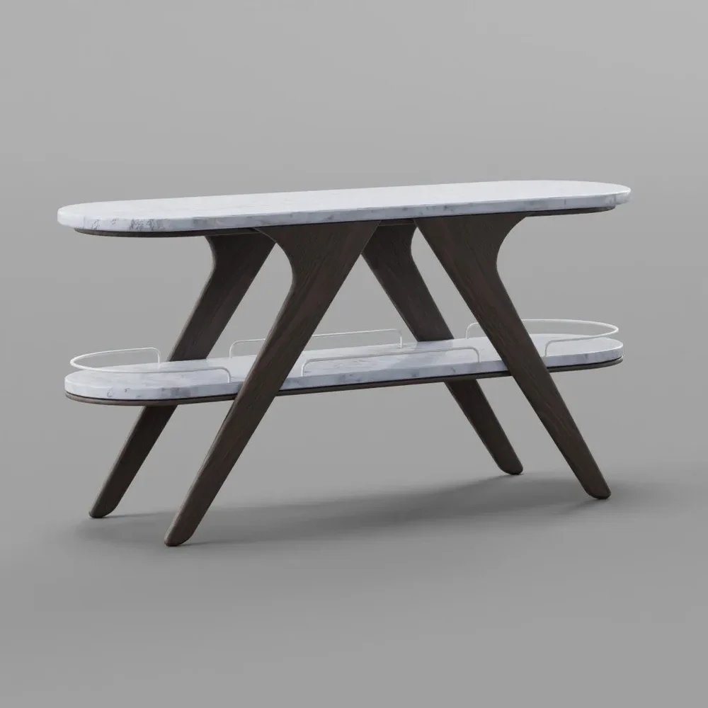 Double Layer Marble Console Table