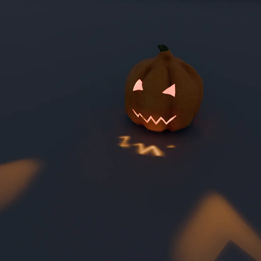 Halloween Pumpkin Carved Zig Zag