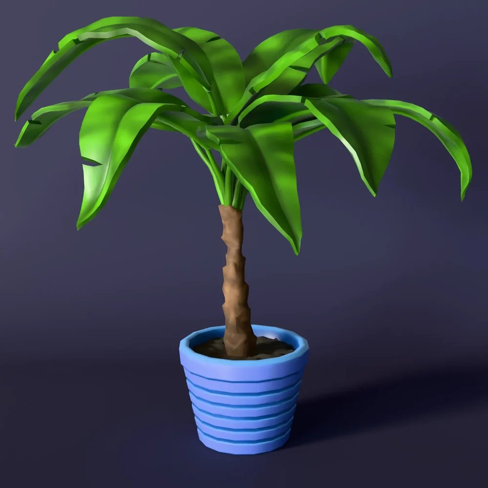 Stylized Lowpoly Palm Houseplant