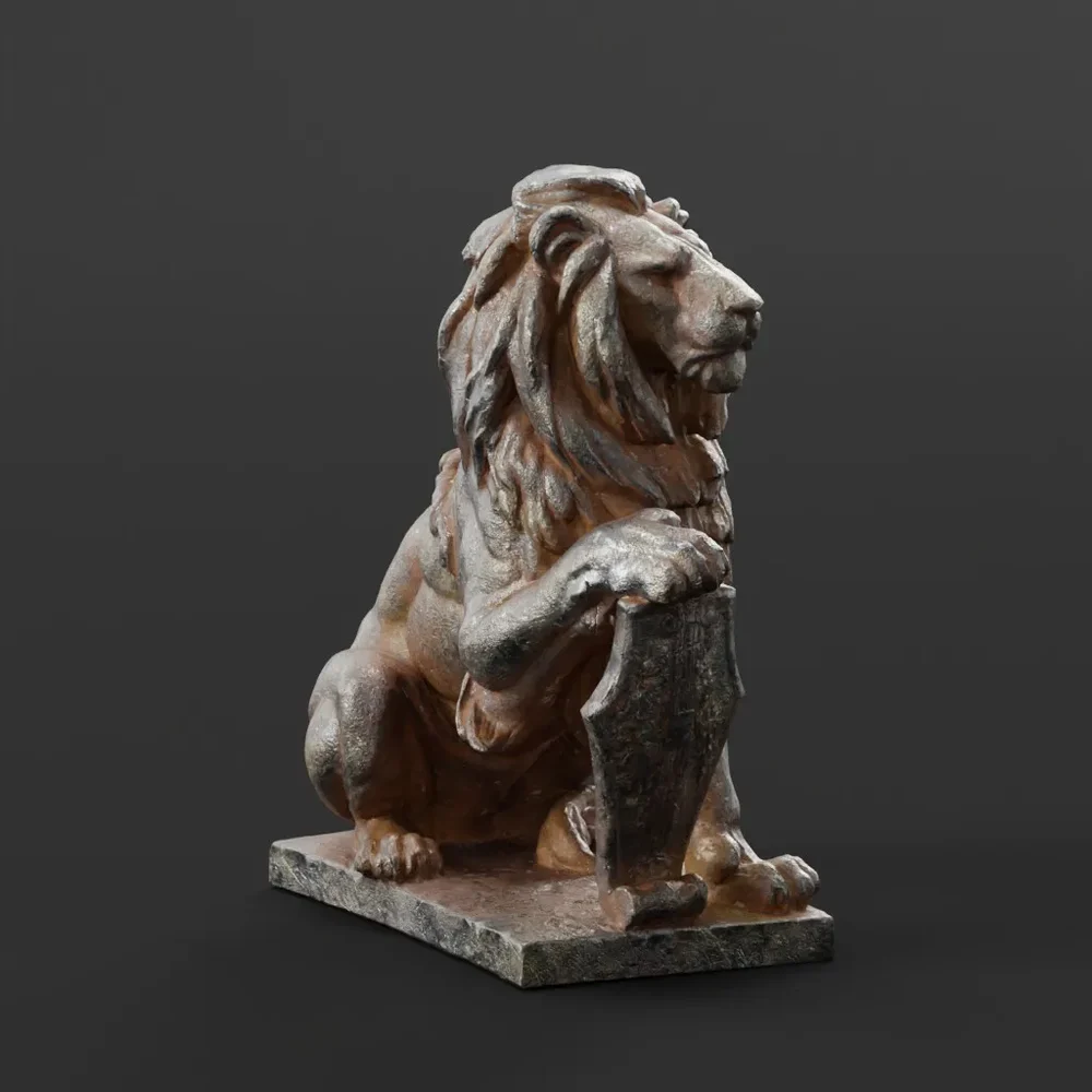 Iron Lion Sculpture