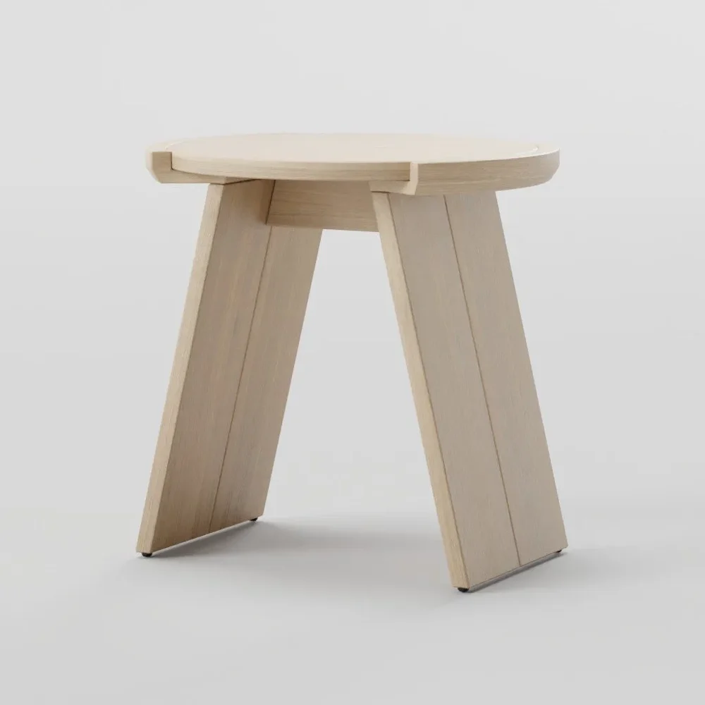 Oak Round End Table