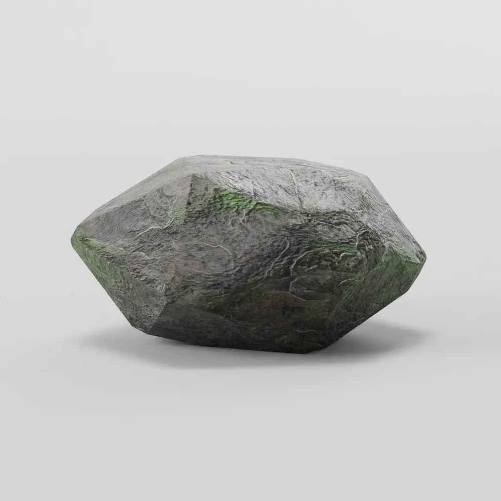 Rock - Low-Poly Grey Boulder