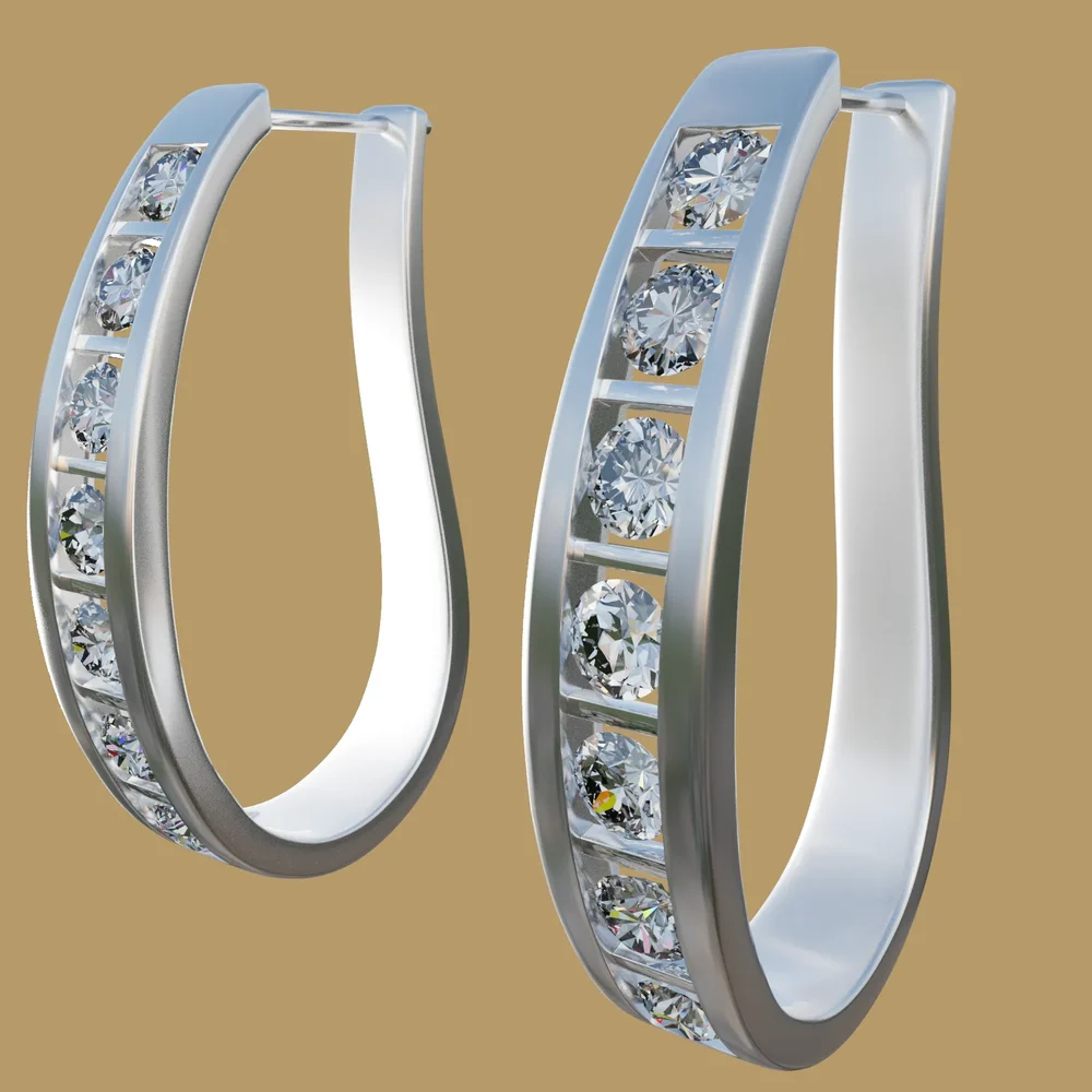 Diamond Hoop Earrings