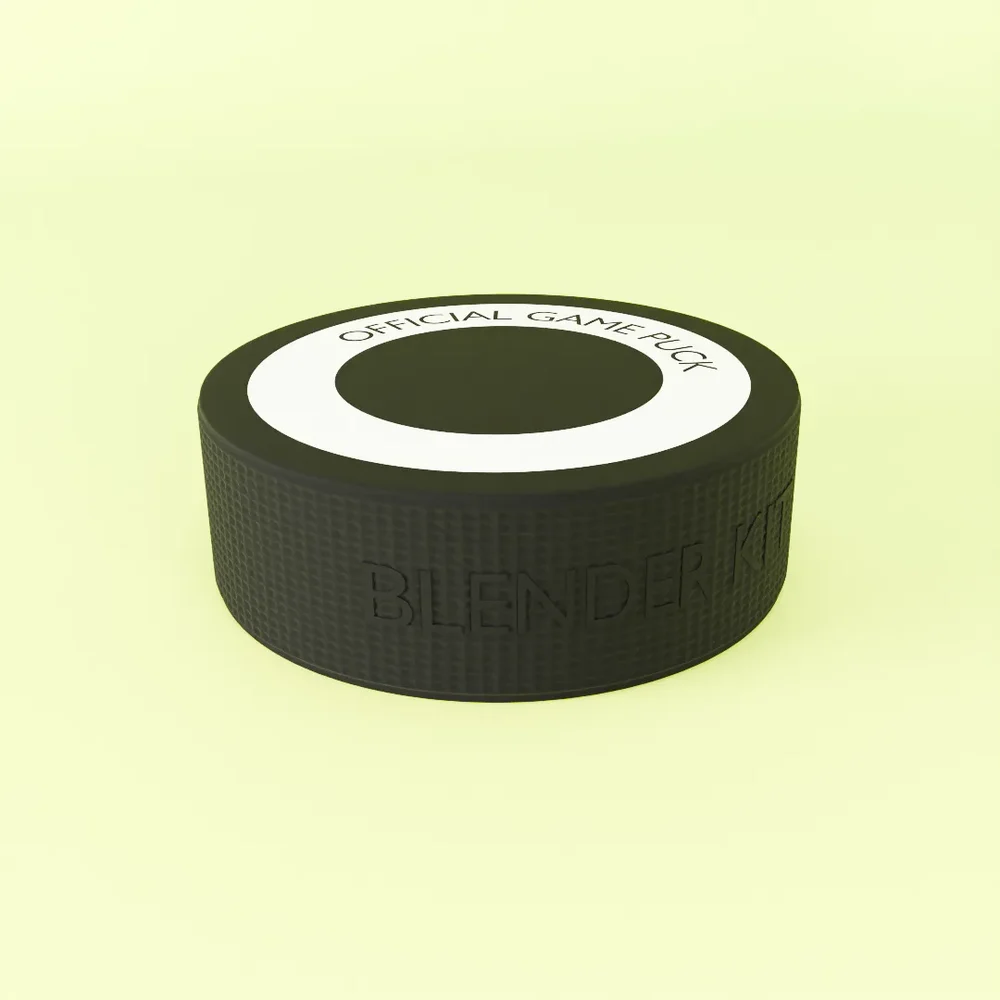 Realistic Ice Hockey Puck