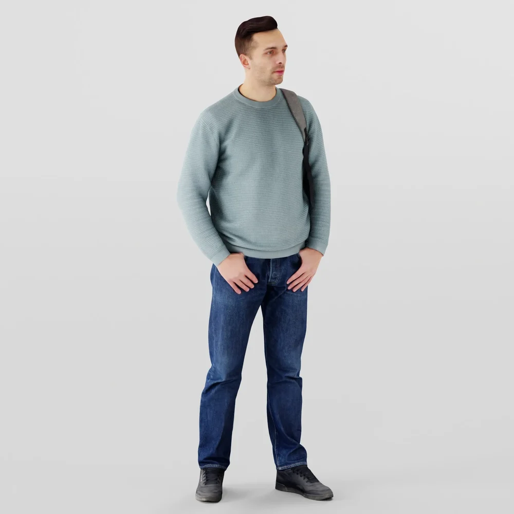 Handsome Guy In A Blue Sweater