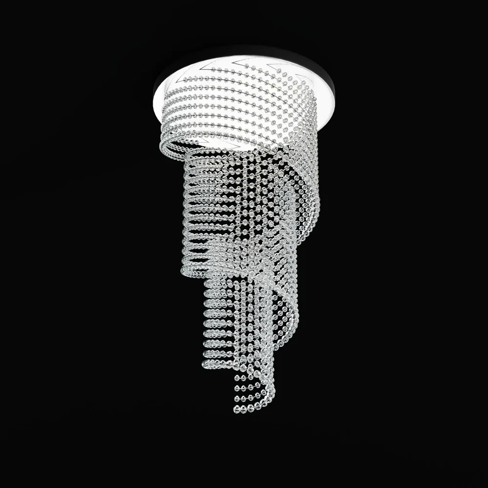 Spiral Crystal Cascade Chandelier