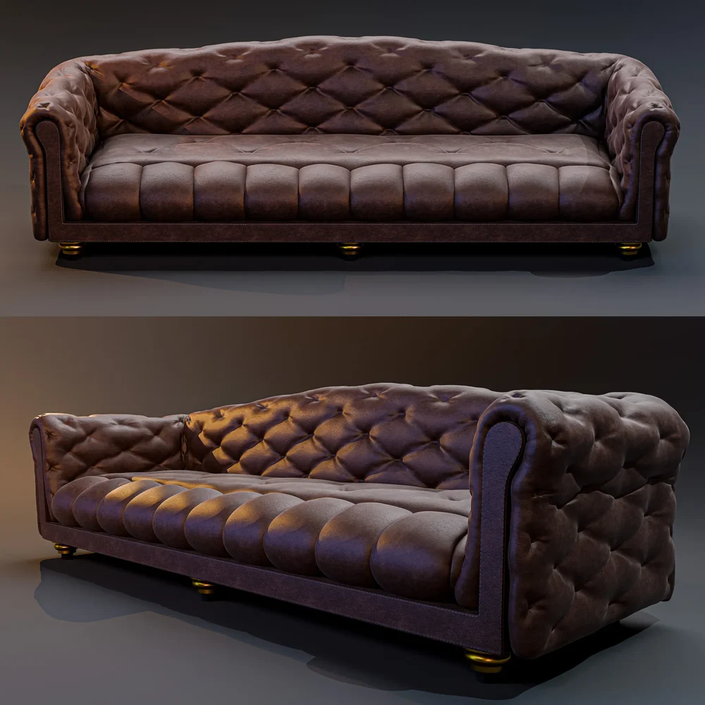 Leather Chester Sofa 3seat