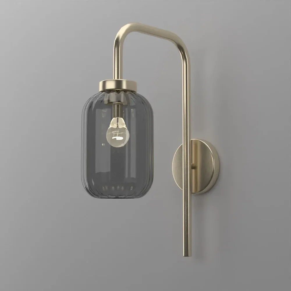 Wavey Dark Glass Wall Lamp