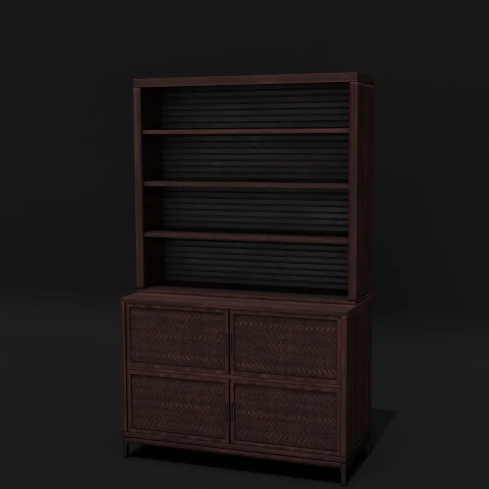 Cherry Wood Shelf Cabinet