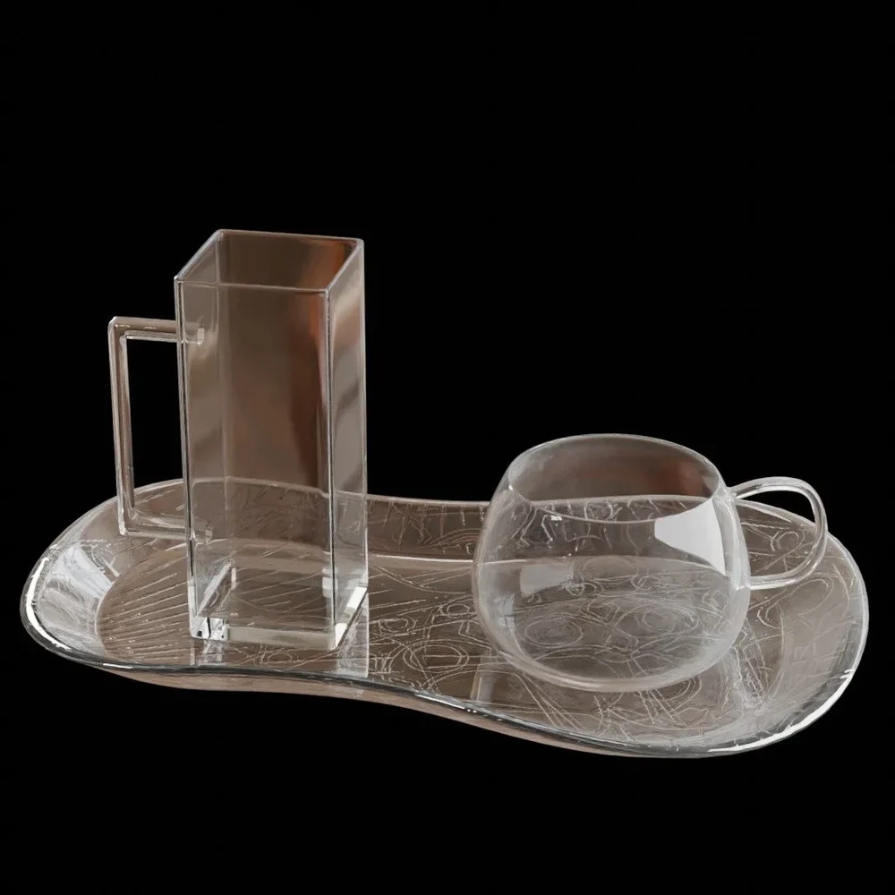 Persian Glass And Tray Set