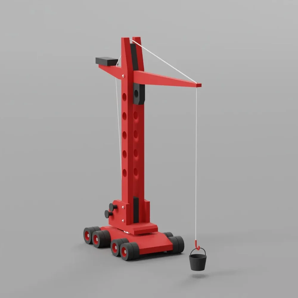 Wood Mobile Crane Toy