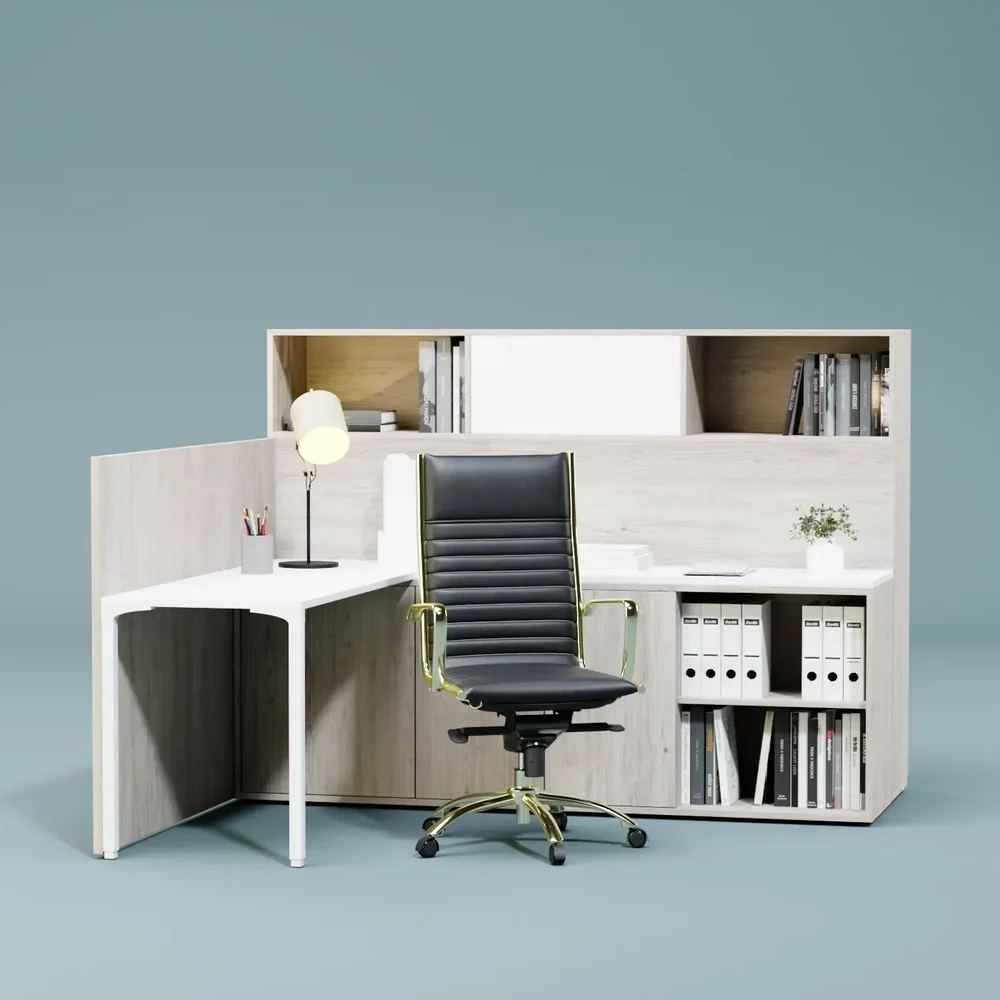 Modern Office Desk With Storage & Chair