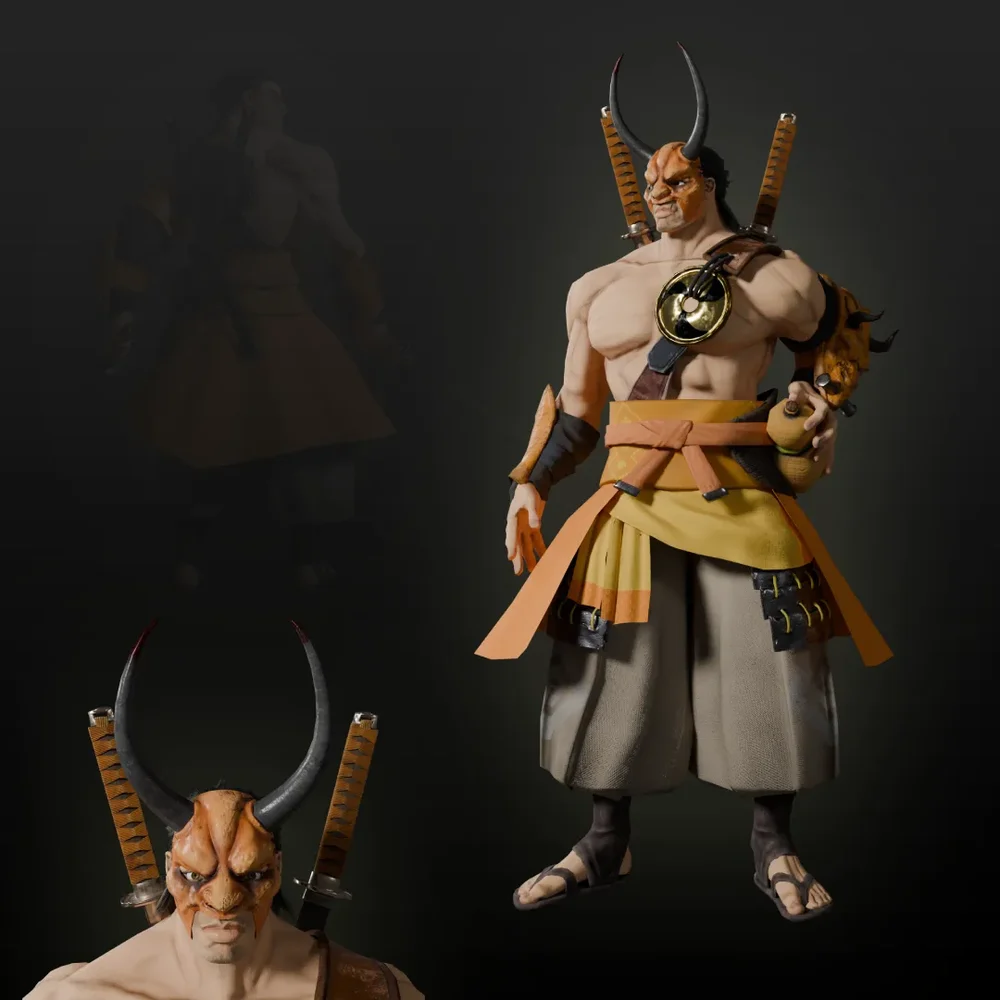 Samuraii Animated Rigged