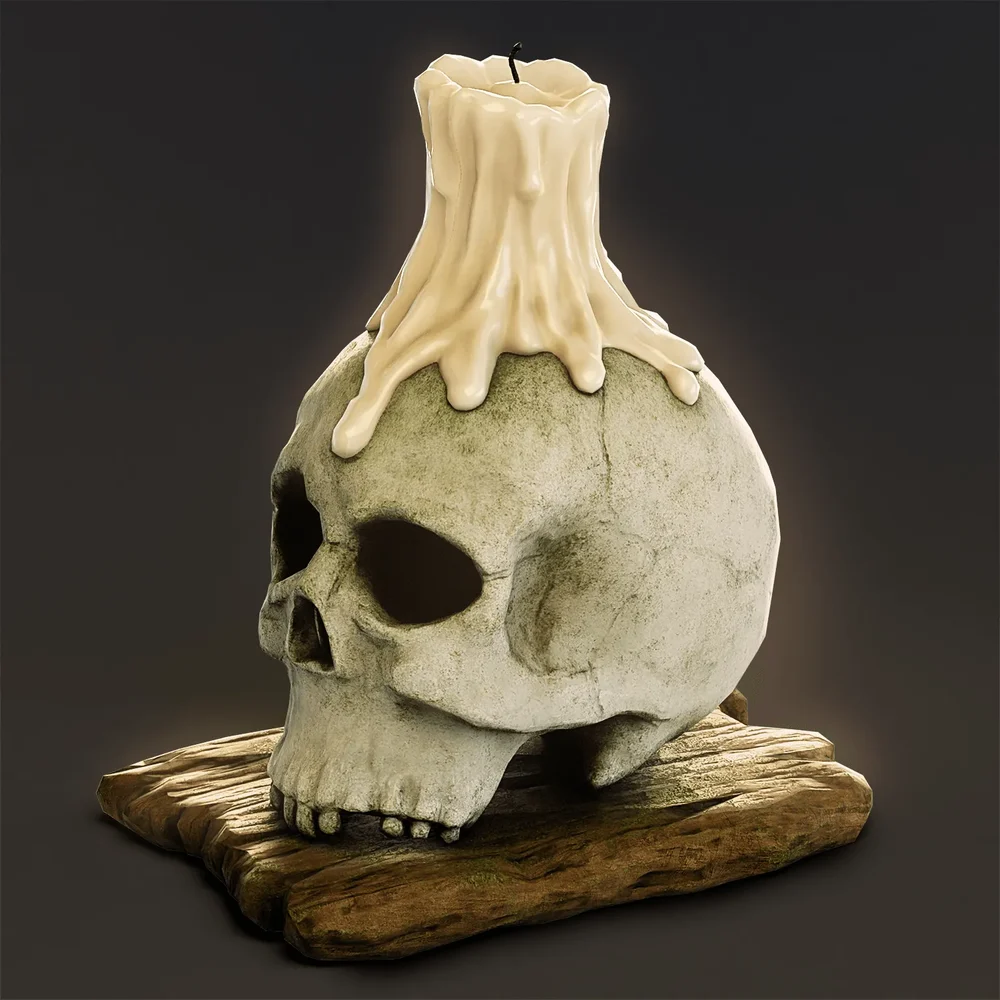 Skull With A Candle